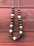 Natural Wood Beaded Necklace