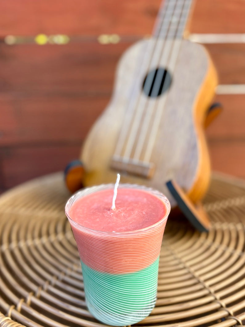Handcrafted Two-Tone Candle - Watermelon Sunrise