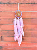 Handcrafted Lavender Dream Catcher - Yellow & Pink Pastel Wall Decor
