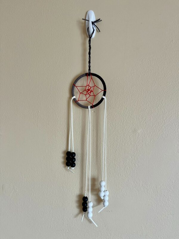 Minimalist Black, White & Red Modern Dream Catcher