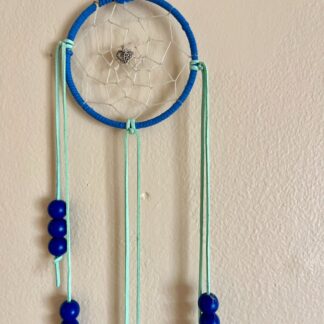 Cool Tones Minimalist Dream Catcher with Beaded Drops