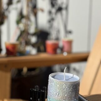 Metallic White Two-Tone Candle
